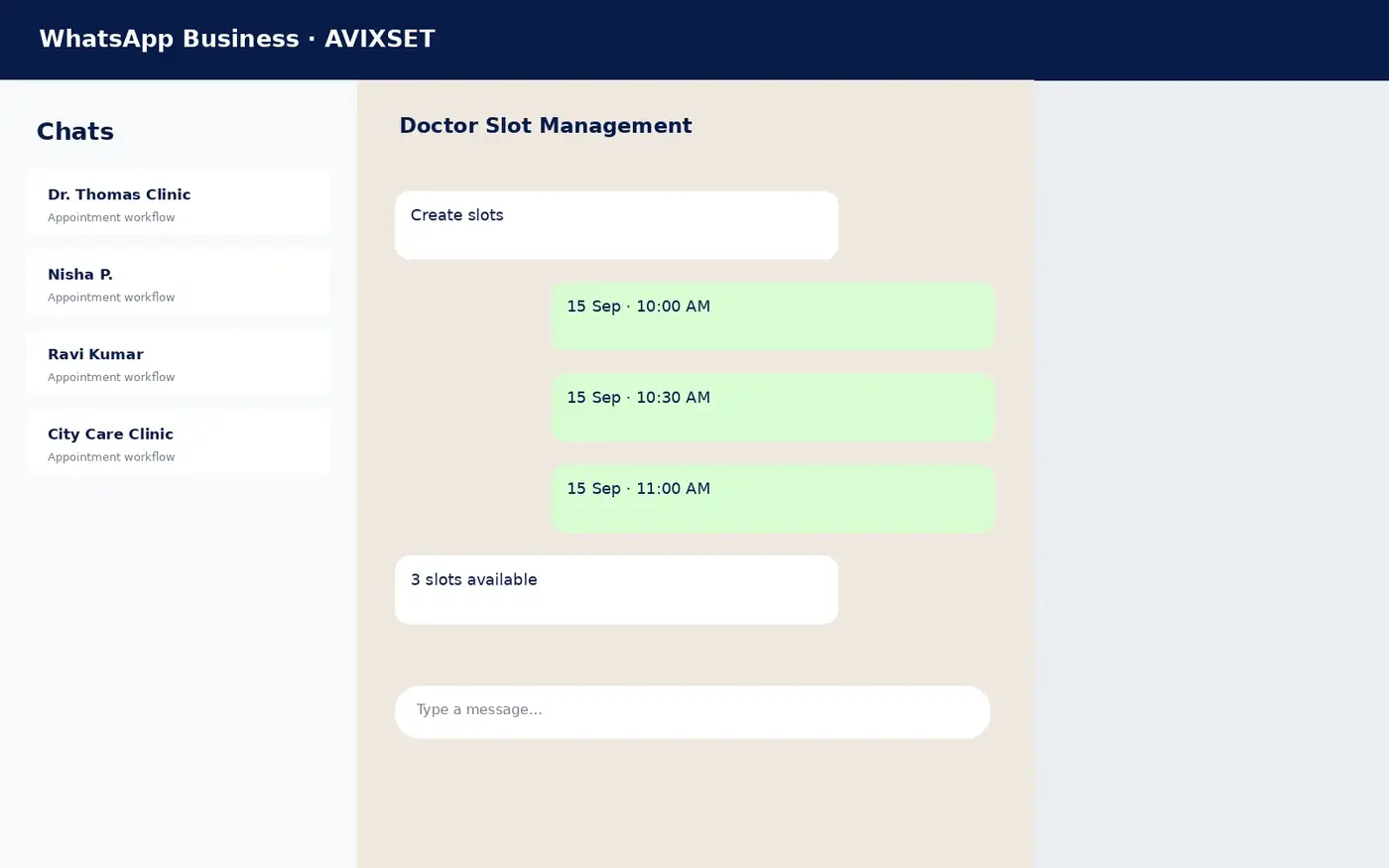 Doctor slot management sample