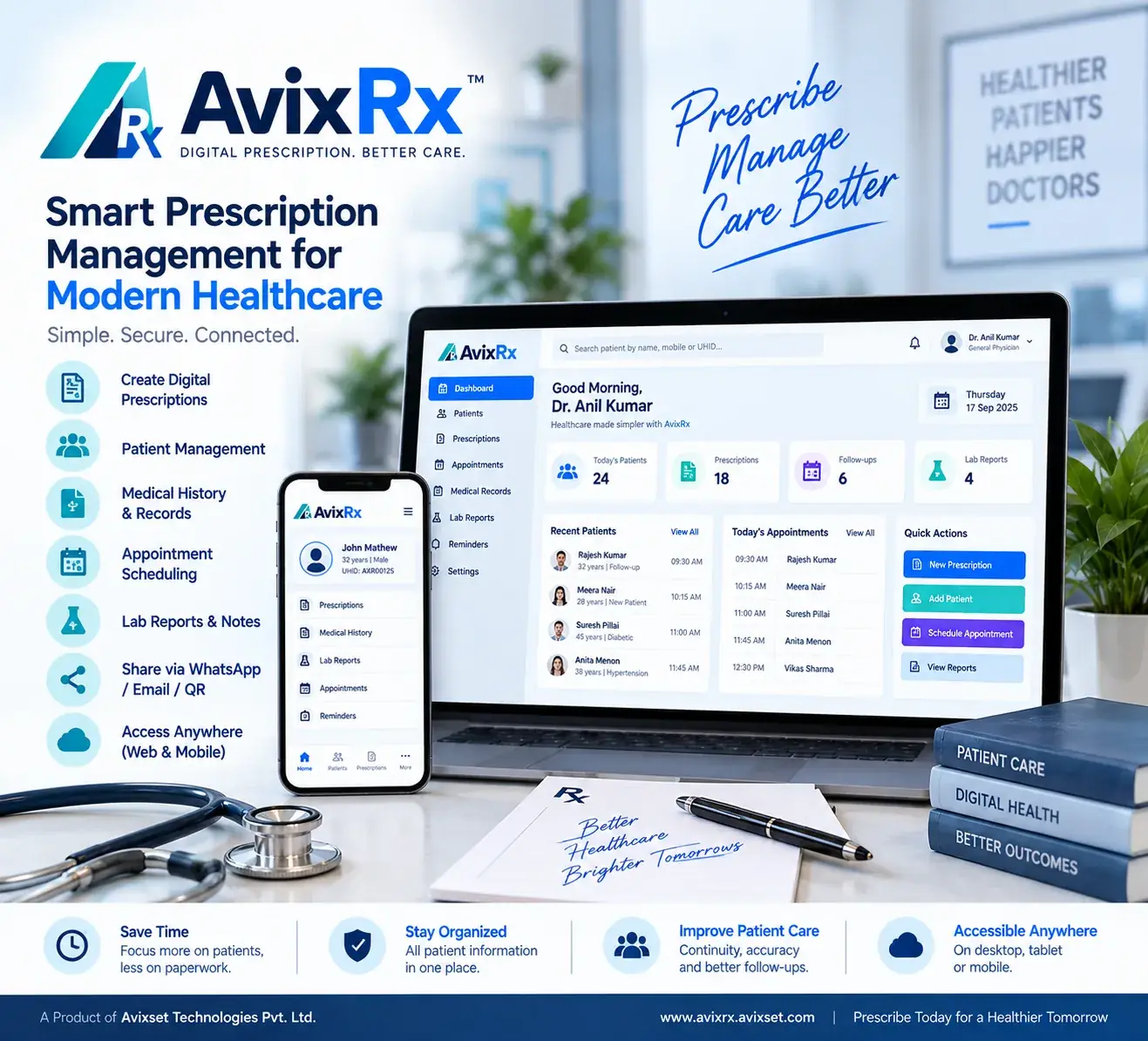 AvixRx digital prescription and patient management software